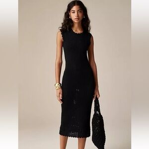 J. Crew Black Midi Dress